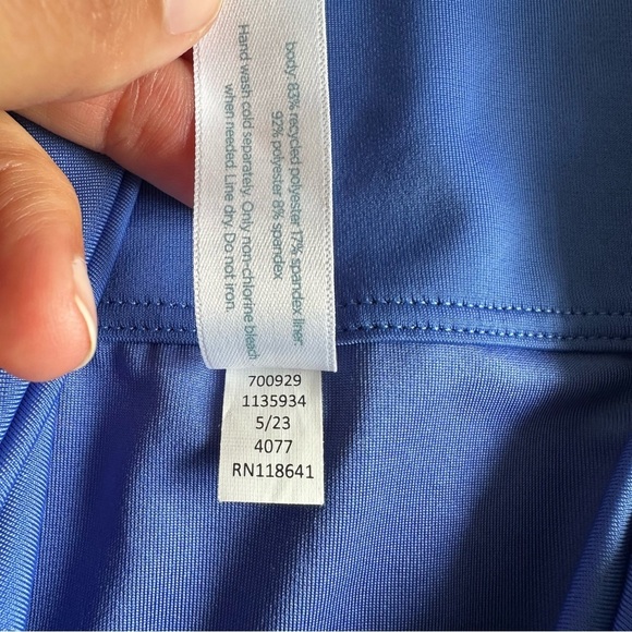 Swim By Cacique Womens High Rise Swimsuit Bikini Bottoms Size 20 Blue Ruched‎ - Picture 3 of 10